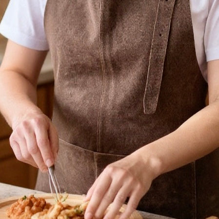 NIEUW! Luxe leren kookschort – Handgemaakt