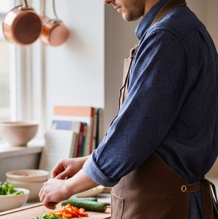 NIEUW! Luxe leren kookschort – Handgemaakt